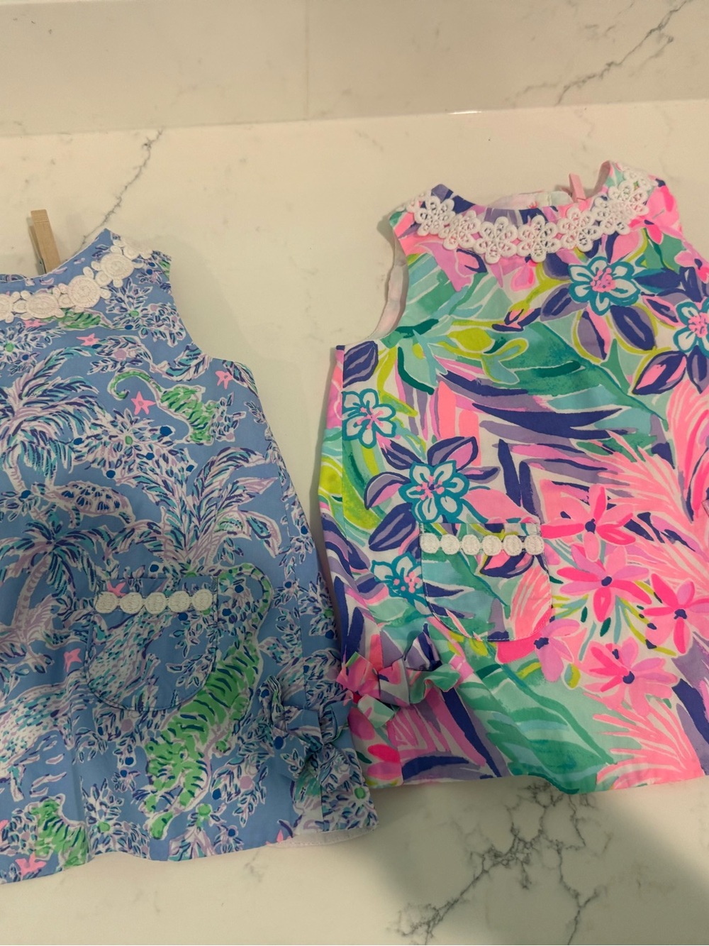 Lilly Pulitzer 12-18 months dresses EUC Girls Floral Shift Dresses with bloomers